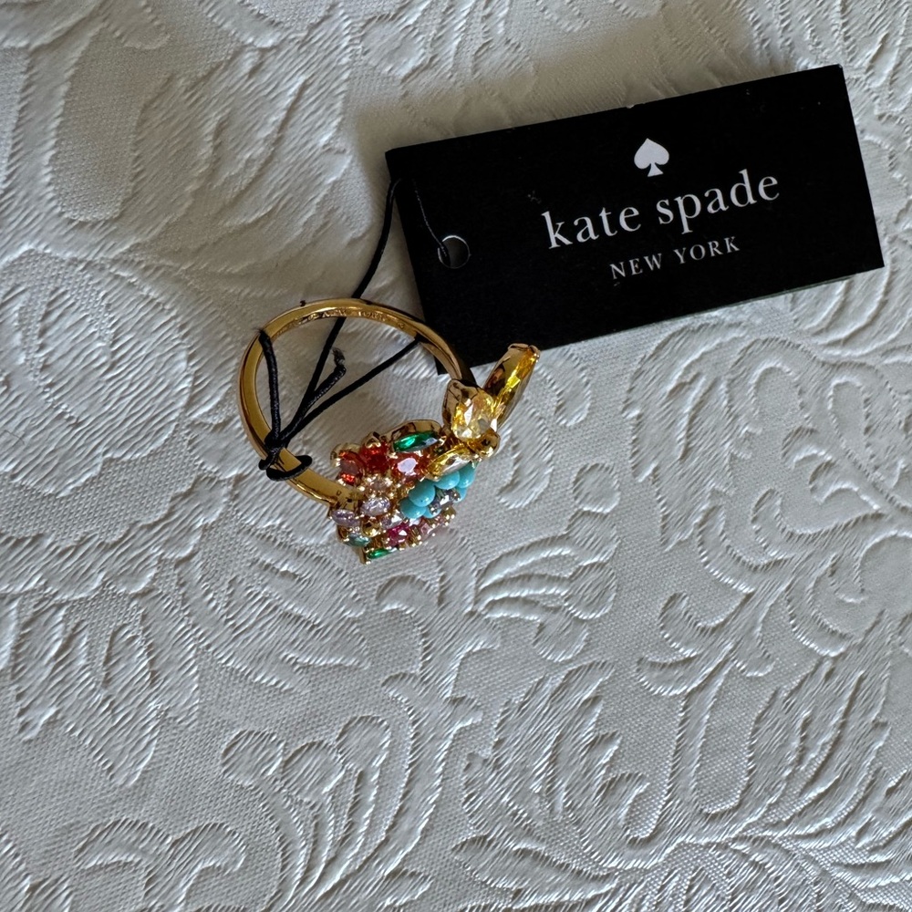 Kate Spade crystal floral statement ring - Picture 5 of 5